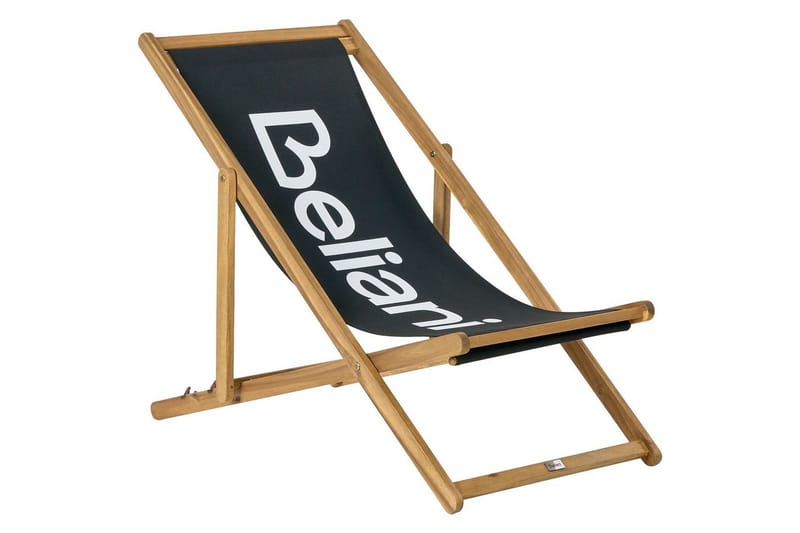 Fällbar däckstol Anzio - Svart, ljust trä - Utemöbler - Utestol & trädgårdsstol - Solstolar
