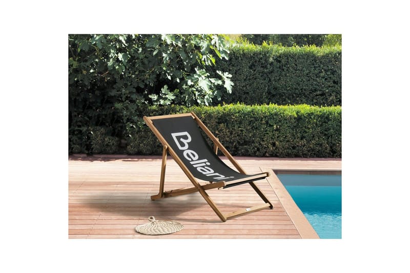 Fällbar däckstol Anzio - Svart, ljust trä - Utemöbler - Utestol & trädgårdsstol - Solstolar