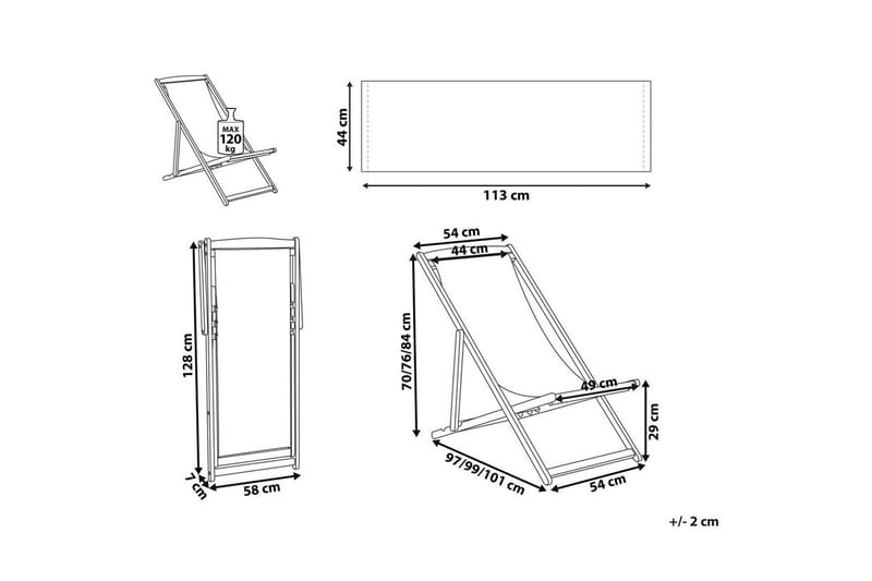 Fällbar däckstol Anzio - Svart, ljust trä - Utemöbler - Utestol & trädgårdsstol - Solstolar