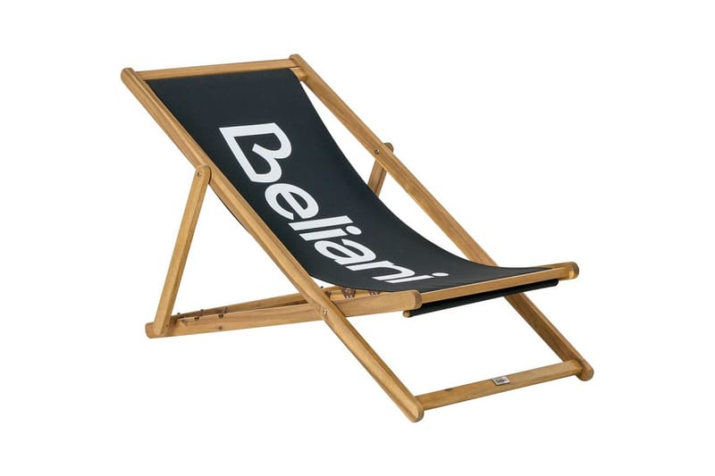 Fällbar däckstol Anzio - Svart, ljust trä - Utemöbler - Utestol & trädgårdsstol - Solstolar