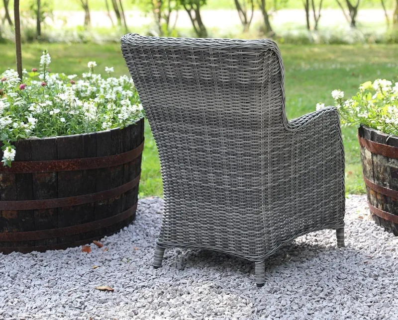 Fåtölj i grå konstrotting | Mörkgrå dyna & aluminiumstomme | Jacksonville, undefined