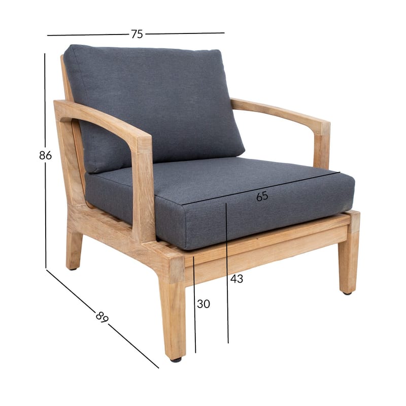Fåtölj Maldive teak - brun - Utemöbler - Utestol & trädgårdsstol - Utefåtölj & loungefåtölj