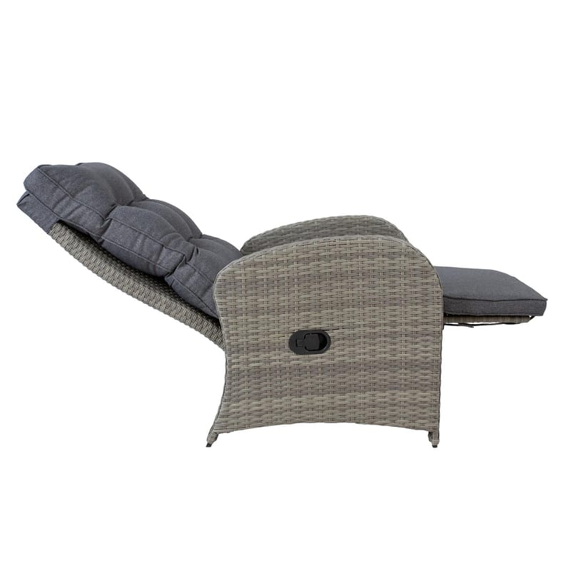 Fåtölj Moor 80x40xh85 cm, melamin med ekbark - grå - Utemöbler - Utestol & trädgårdsstol - Positionsstol