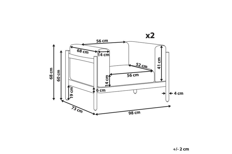 Fåtölj set om 2 Ferretti - Utemöbler - Utestol & trädgårdsstol - Utefåtölj & loungefåtölj