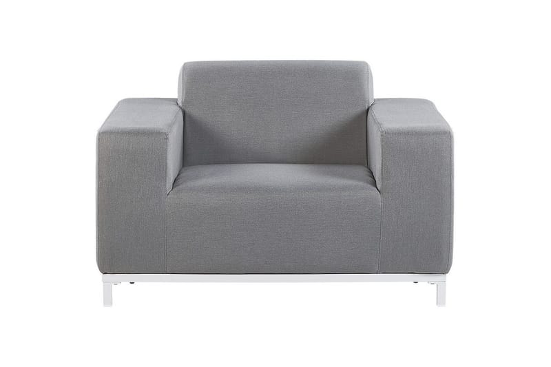 Fåtölj set om 2 Rovigo - Grå, vit - Utemöbler - Utestol & trädgårdsstol - Utefåtölj & loungefåtölj