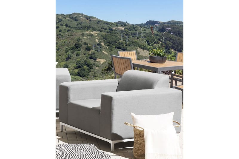 Fåtölj set om 2 Rovigo - Grå, vit - Utemöbler - Utestol & trädgårdsstol - Utefåtölj & loungefåtölj