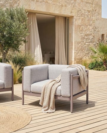 Fåtölj utomhus Ferretti - Grå/Beige - Utemöbler - Utestol & trädgårdsstol - Utefåtölj & loungefåtölj
