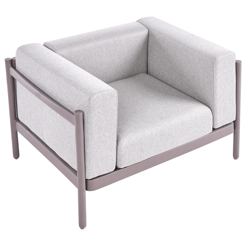 Fåtölj utomhus Ferretti - Grå/Beige - Utemöbler - Utestol & trädgårdsstol - Utefåtölj & loungefåtölj