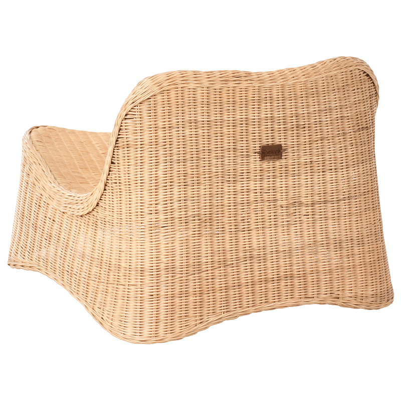 Fåtölj utomhus med Fotpall Aigani Rotting - Naturlig/Beige - Utemöbler - Utestol & trädgårdsstol - Utefåtölj & loungefåtölj