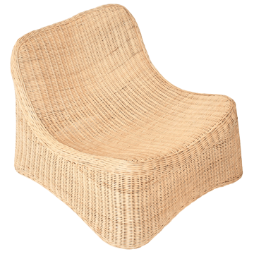 Fåtölj utomhus med Fotpall Aigani Rotting - Naturlig/Beige - Utemöbler - Utestol & trädgårdsstol - Utefåtölj & loungefåtölj
