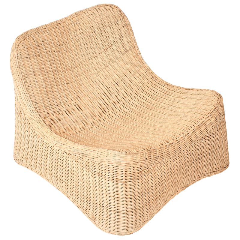 Fåtölj utomhus med Fotpall Aigani Rotting - Naturlig/Beige - Utemöbler - Utestol & trädgårdsstol - Utefåtölj & loungefåtölj