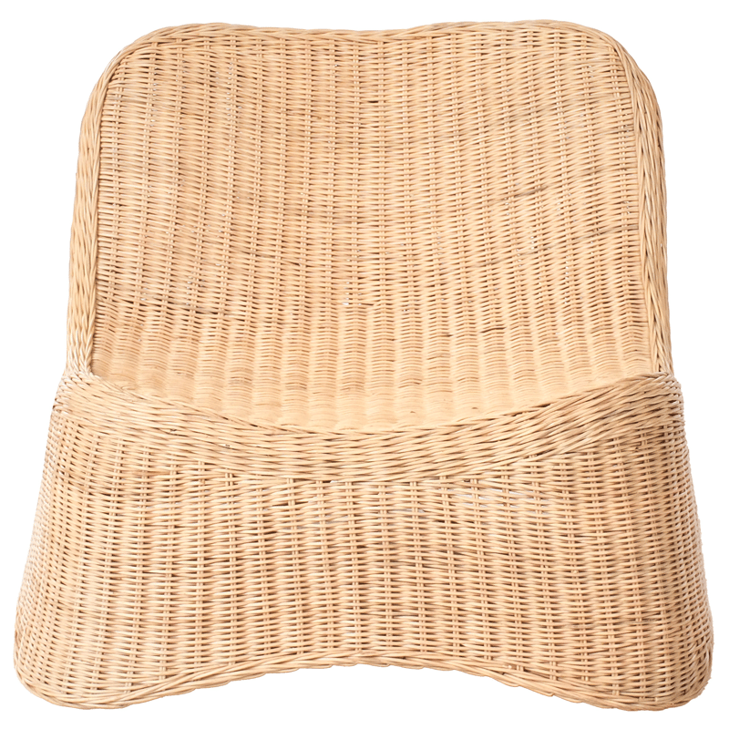 Fåtölj utomhus med Fotpall Aigani Rotting - Naturlig/Beige - Utemöbler - Utestol & trädgårdsstol - Utefåtölj & loungefåtölj