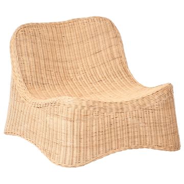 Fåtölj utomhus med Fotpall Aigani Rotting - Naturlig/Beige - Utemöbler - Utestol & trädgårdsstol - Utefåtölj & loungefåtölj