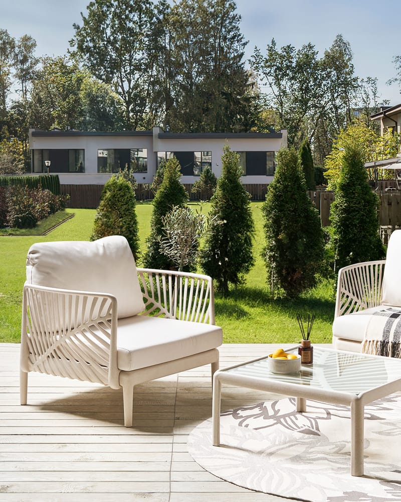 Fåtölj utomhus Saturnia - Beige - Utemöbler - Utestol & trädgårdsstol - Utefåtölj & loungefåtölj