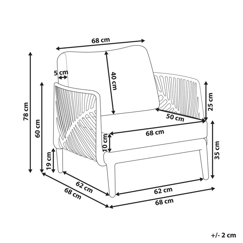 Fåtölj utomhus Saturnia - Grå - Utemöbler - Utestol & trädgårdsstol - Utefåtölj & loungefåtölj