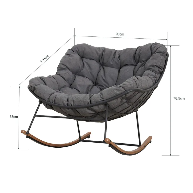 Gungstol Royal - Mörkgrå - Utemöbler - Utestol & trädgårdsstol - Gungstol utomhus