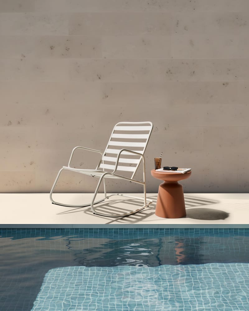 Gungstol utomhus Turi Metall - Vit - Utemöbler - Utestol & trädgårdsstol - Gungstol utomhus