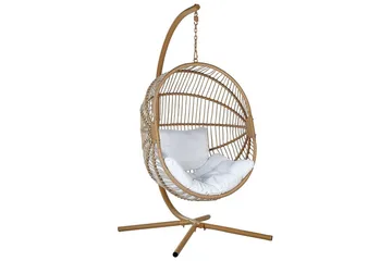 Hängstol Acri - Beige, vit - Utemöbler - Utestol & trädgårdsstol - Hängstol utomhus