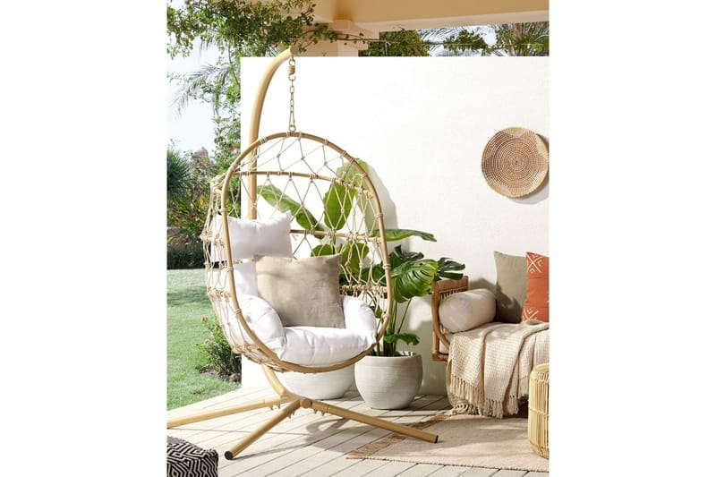 Hängstol Adria - Beige, vit - Utemöbler - Utestol & trädgårdsstol - Hängstol utomhus