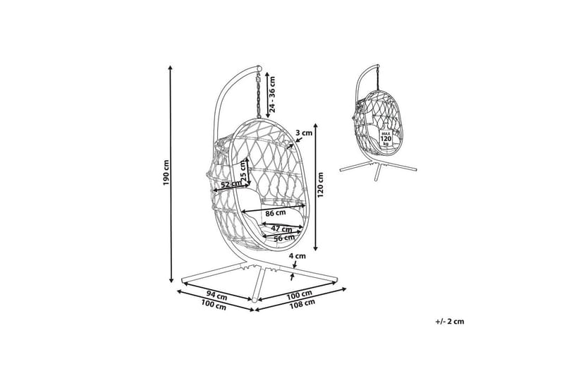 Hängstol Adria - Beige, vit - Utemöbler - Utestol & trädgårdsstol - Hängstol utomhus