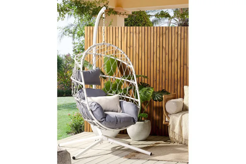 Hängstol Adria - Vit, Grå - Utemöbler - Utestol & trädgårdsstol - Hängstol utomhus