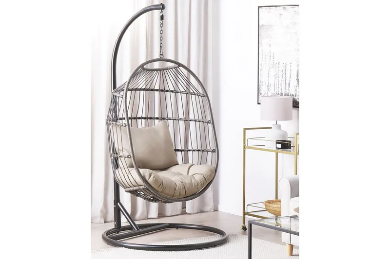 Hängstol Alba - Svart, Grå - Utemöbler - Utestol & trädgårdsstol - Hängstol utomhus