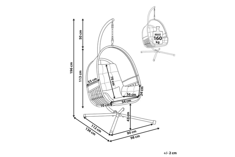 Hängstol Alviano - Ljusgrå - Utemöbler - Utestol & trädgårdsstol - Hängstol utomhus