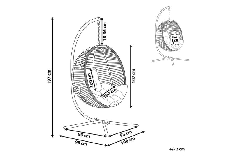 Hängstol Arco - Beige, vit - Utemöbler - Utestol & trädgårdsstol - Hängstol utomhus