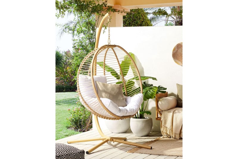 Hängstol Arco - Beige, vit - Utemöbler - Utestol & trädgårdsstol - Hängstol utomhus