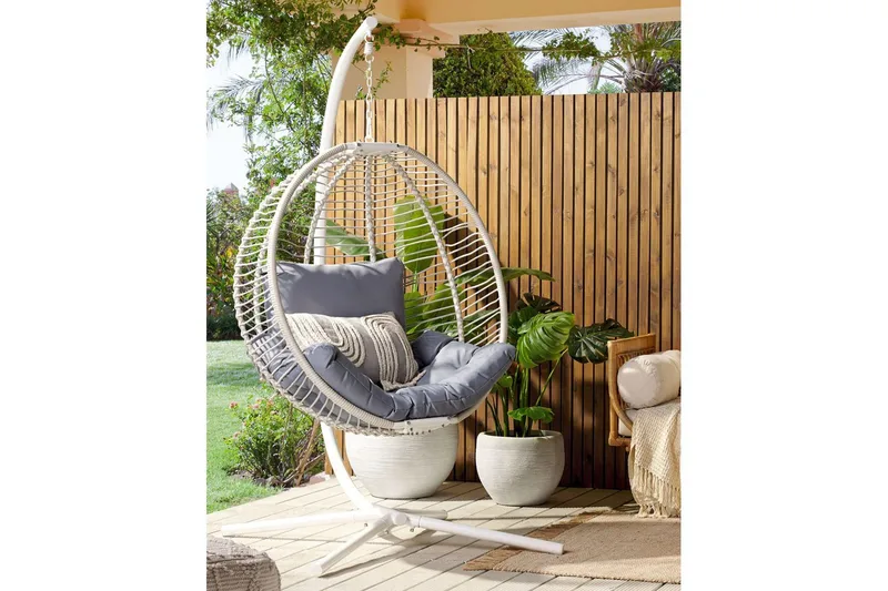 Hängstol Arco - Vit, Grå - Utemöbler - Utestol & trädgårdsstol - Hängstol utomhus