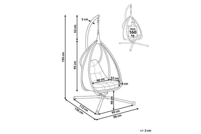 Hängstol Avegno - Mörkgrå - Utemöbler - Utestol & trädgårdsstol - Hängstol utomhus