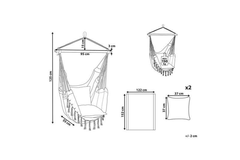 Hängstol Bonea - Ljusgrå - Utemöbler - Utestol & trädgårdsstol - Hängstol utomhus