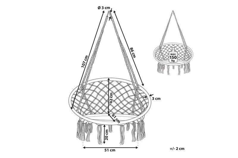 Hängstol Gabella - Svart - Utemöbler - Utestol & trädgårdsstol - Hängstol utomhus