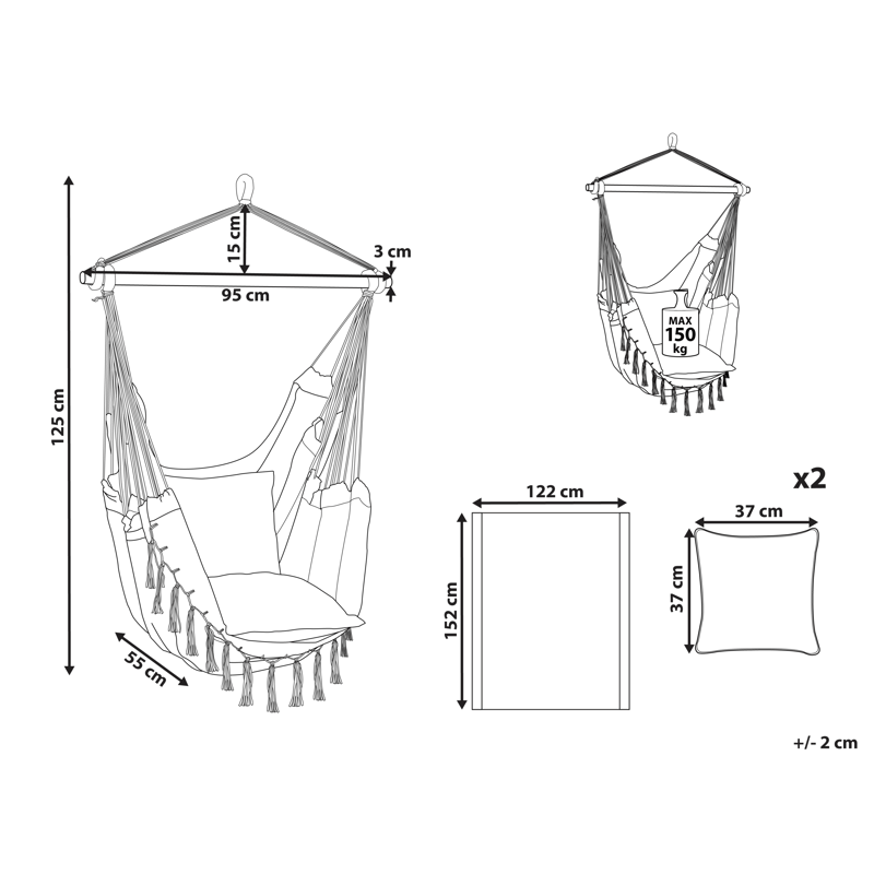 Hängstol utomhus Bonea Bomull - Grön - Utemöbler - Utestol & trädgårdsstol - Hängstol utomhus