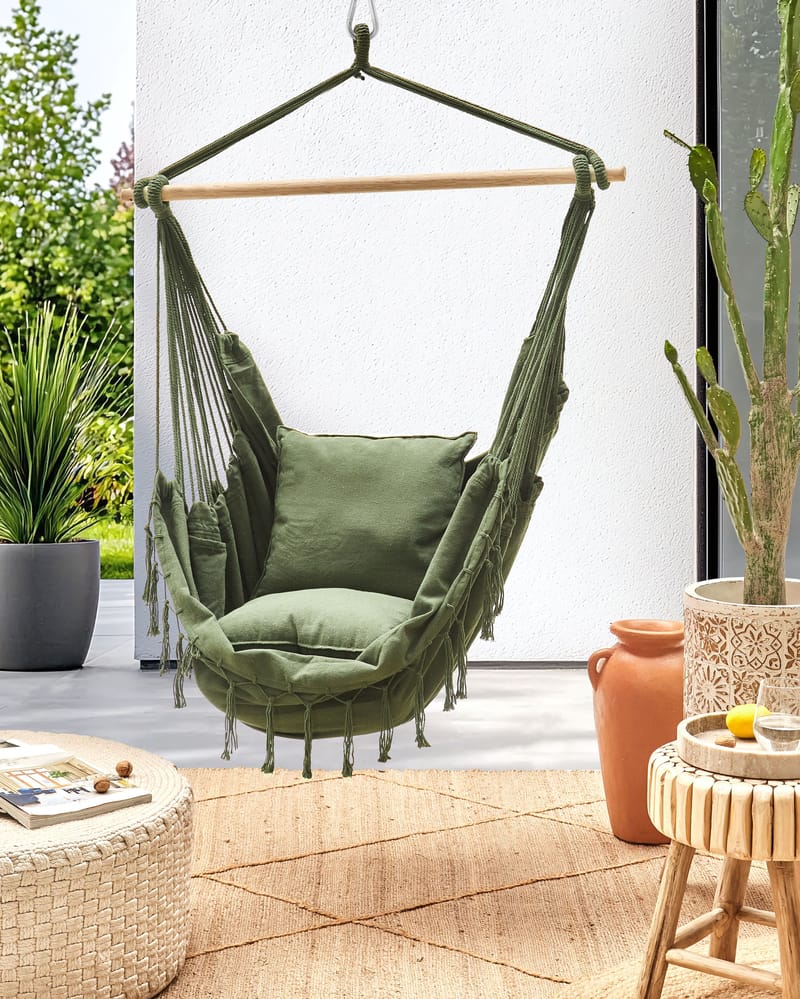 Hängstol utomhus Bonea Bomull - Grön - Utemöbler - Utestol & trädgårdsstol - Hängstol utomhus