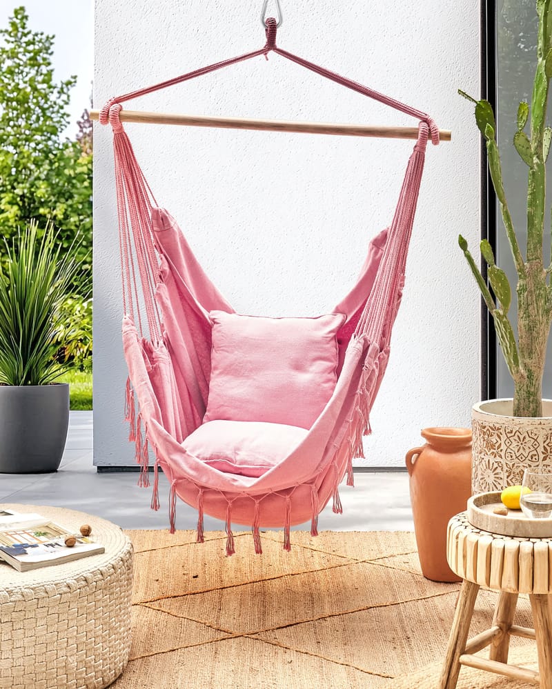Hängstol utomhus Bonea Bomull - Rosa - Utemöbler - Utestol & trädgårdsstol - Hängstol utomhus