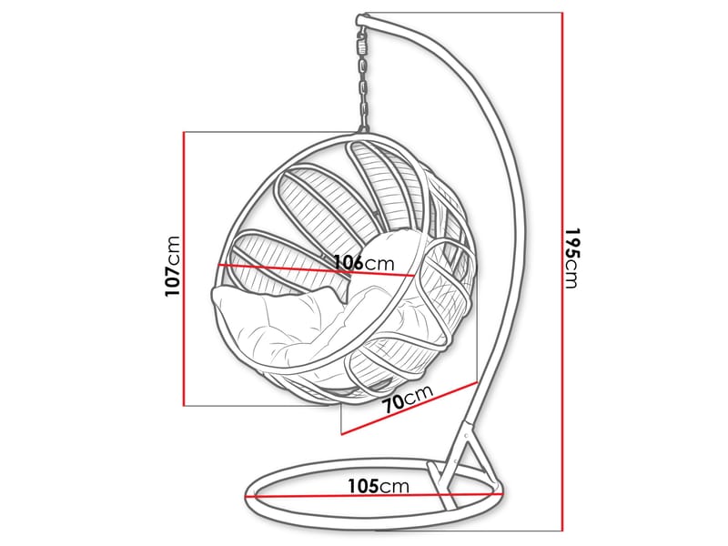 Bravion Hängstol utomhus - beige - Utemöbler - Utestol & trädgårdsstol - Hängstol utomhus - Hängstol med stativ
