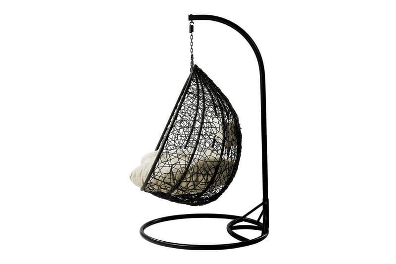 Greencastle Hängstol Utomhus - Dubbel Hängfåtölj med stativ till balkong uteplats 132 cm - Svart - Utemöbler - Utestol & trädgårdsstol - Hängstol utomhus