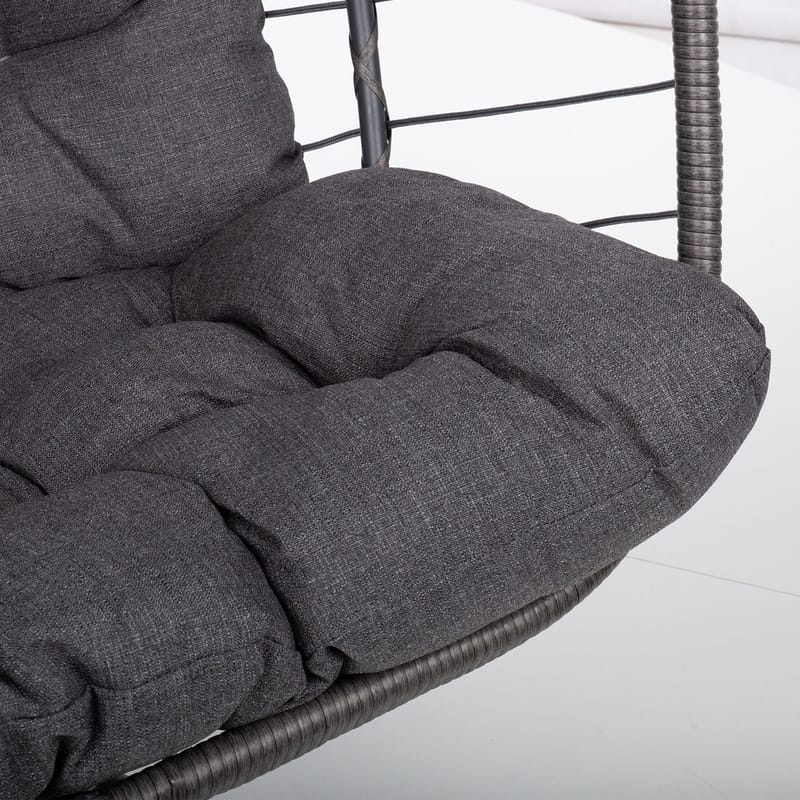 Hängstol Finse 2-sits 142x106x194 cm - mörkgrå - Utemöbler - Utestol & trädgårdsstol - Hängstol utomhus - Hängstol med stativ