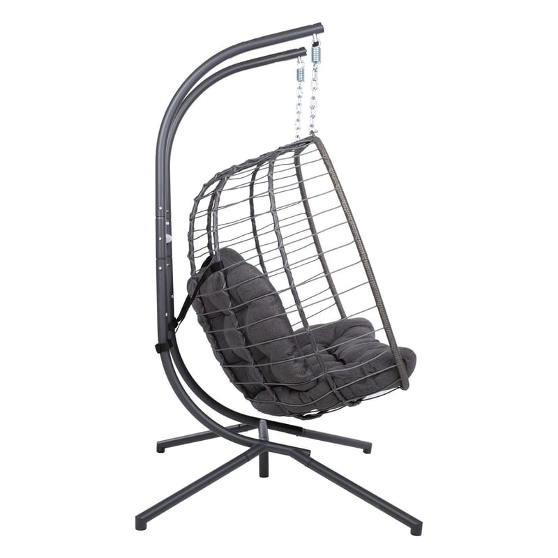 Hängstol Finse 2-sits 142x106x194 cm - mörkgrå - Utemöbler - Utestol & trädgårdsstol - Hängstol utomhus - Hängstol med stativ