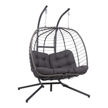 Hängstol Finse 2-sits 142x106x194 cm - Mörkgrå - Utemöbler - Utestol & trädgårdsstol - Hängstol utomhus - Hängstol med stativ