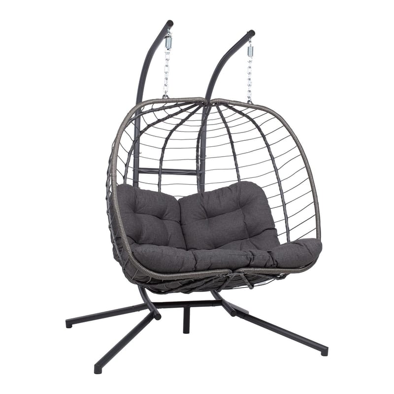Hängstol Finse 2-sits 142x106x194 cm, mörkgrå