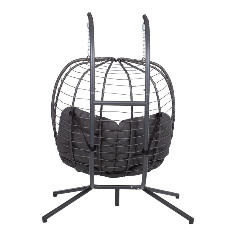 Hängstol Finse 2-sits 142x106x194 cm - mörkgrå - Utemöbler - Utestol & trädgårdsstol - Hängstol utomhus - Hängstol med stativ