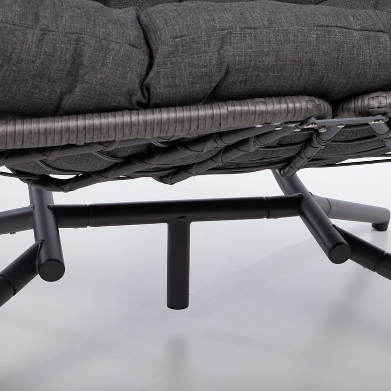 Hängstol Finse 2-sits 142x106x194 cm - mörkgrå - Utemöbler - Utestol & trädgårdsstol - Hängstol utomhus - Hängstol med stativ