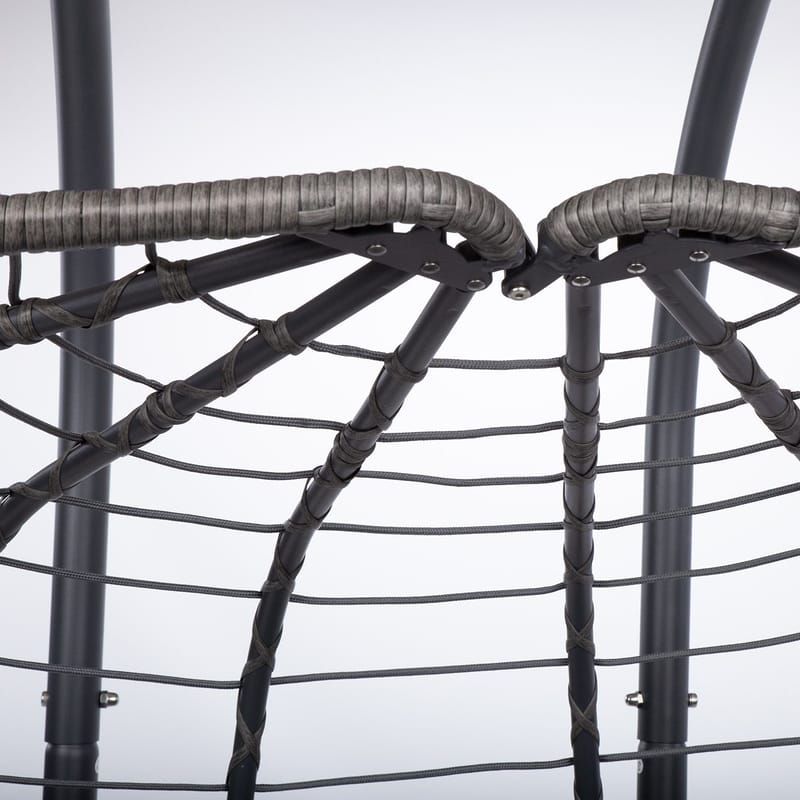 Hängstol Finse 2-sits 142x106x194 cm - mörkgrå - Utemöbler - Utestol & trädgårdsstol - Hängstol utomhus - Hängstol med stativ