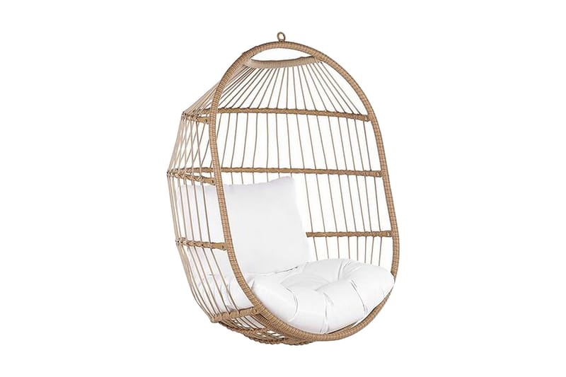 Hängstol Utomhus med stativ konstrotting beige ALBA - Trä/natur - Utemöbler - Utestol & trädgårdsstol - Hängstol utomhus