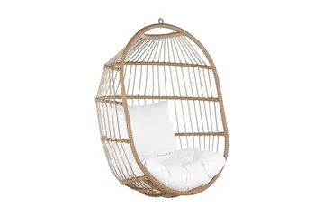 Hängstol Utomhus med stativ konstrotting beige ALBA - Trä/natur - Utemöbler - Utestol & trädgårdsstol - Hängstol utomhus