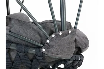 Hängstol utomhus med stativ och ställning med tak - Hänggunga - Hängfåtölj - Svart - Utemöbler - Utestol & trädgårdsstol - Hängstol utomhus