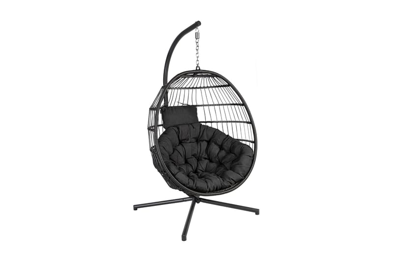 Hängstol Utomhus WELS med kuddar 95x95x198cm grå - Utemöbler - Utestol & trädgårdsstol - Hängstol utomhus