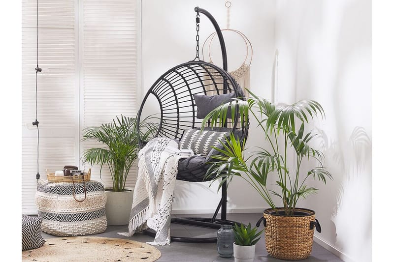 Hyvena Hängstol Utomhus med Stativ - Svart - Utemöbler - Utestol & trädgårdsstol - Hängstol utomhus